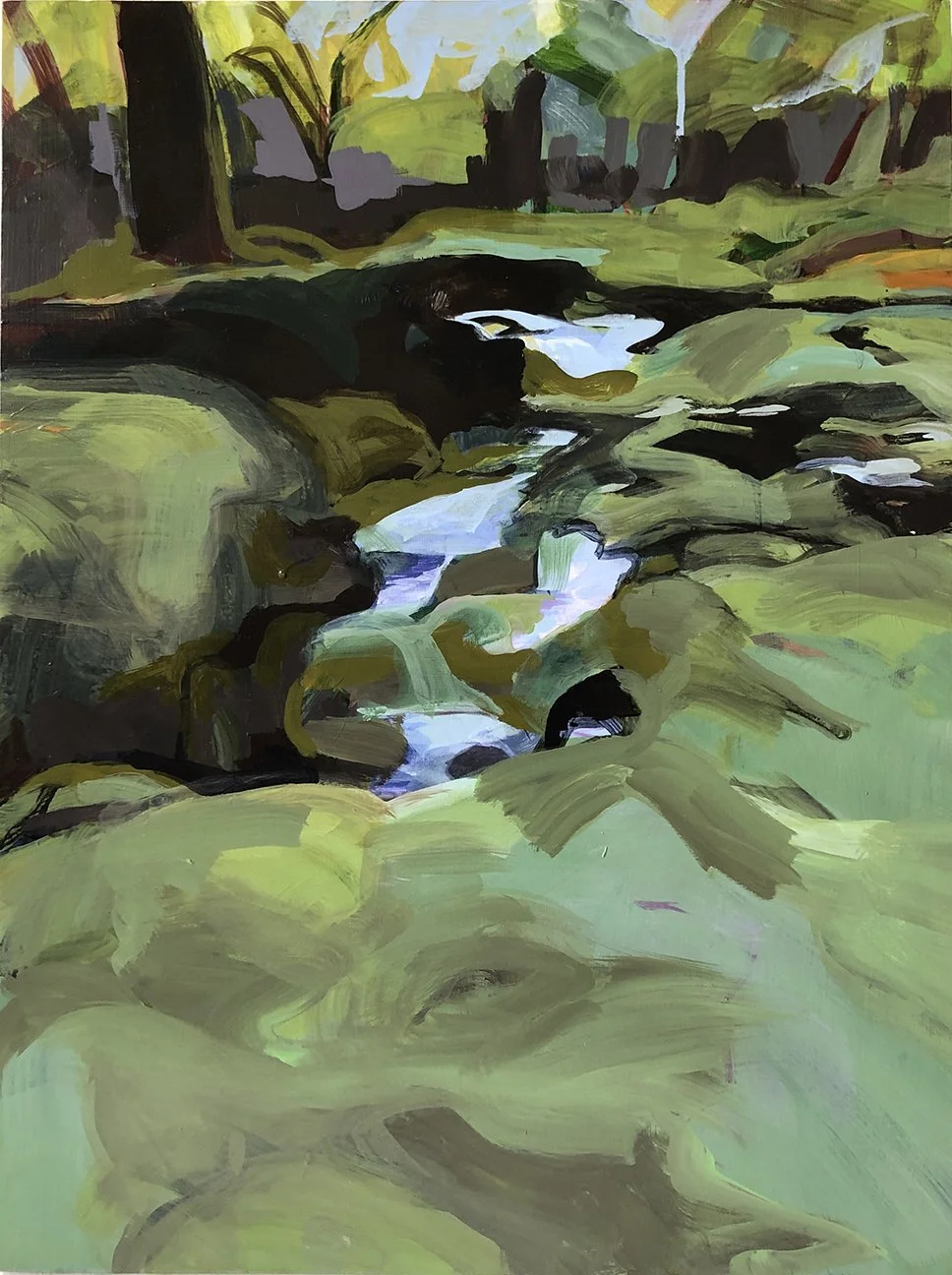
Mossy Banks, Acrylic on panel, 24 x 18 inches