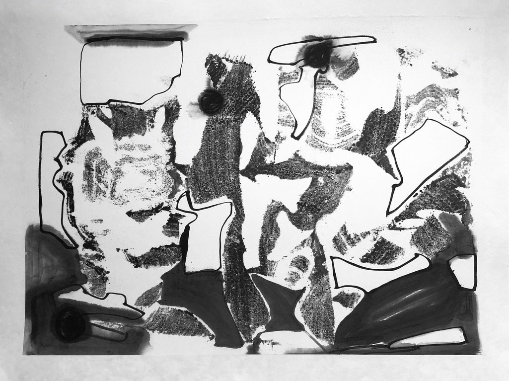 ME#3, 2020, Ink on paper, 20 × 27 inches