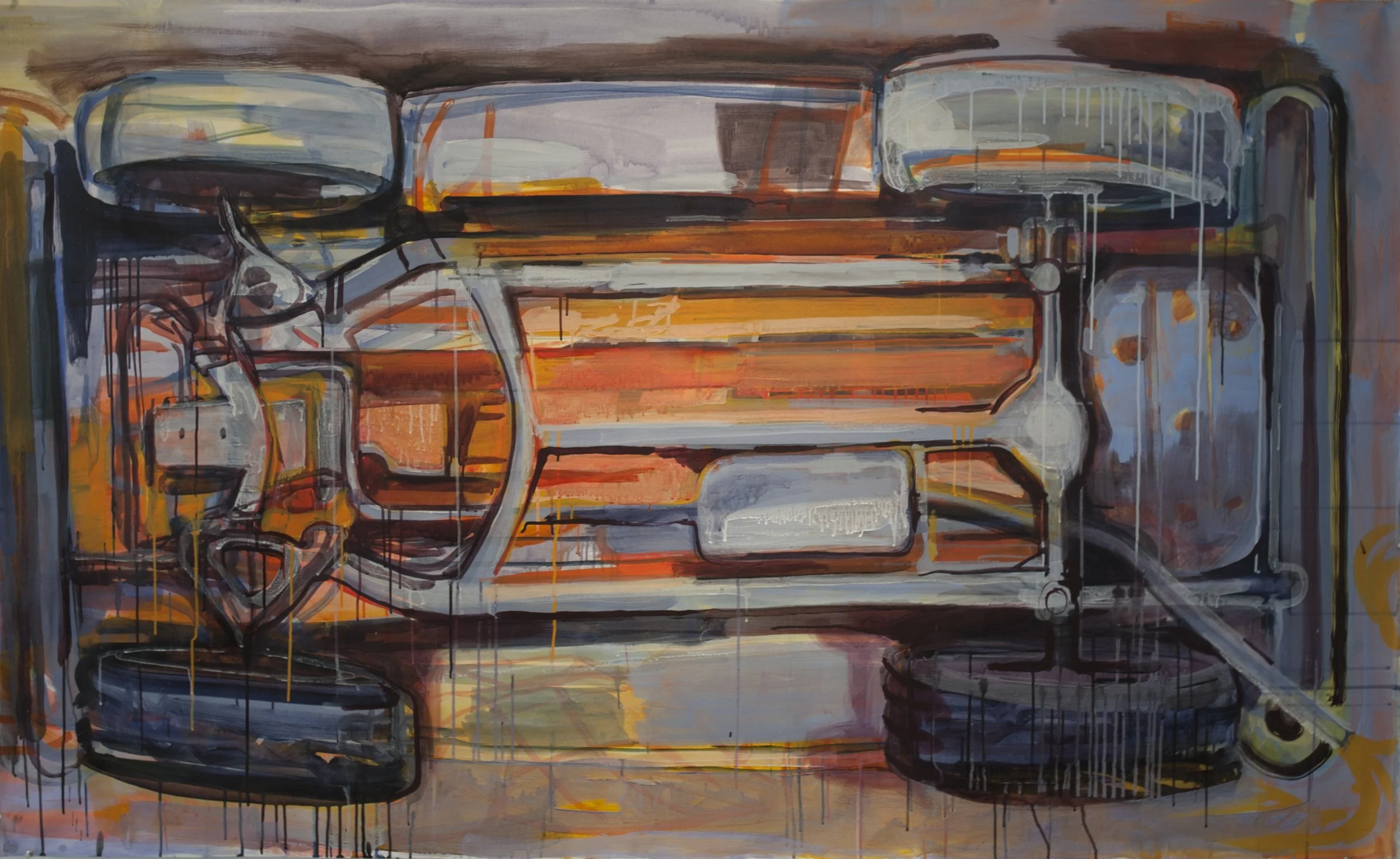 Underbelly, 2016, Acrylic on canvas, 42 x 80 inches