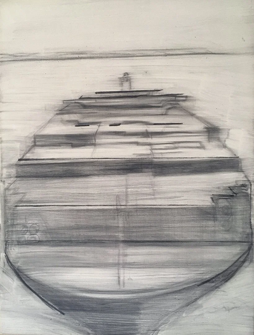 Cargo, 2017, Charcoal on canvas