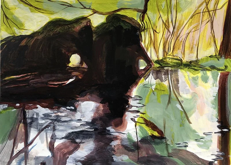 Mastodons on the Move, 2021, Acrylic on panel, 24 x 18 inches