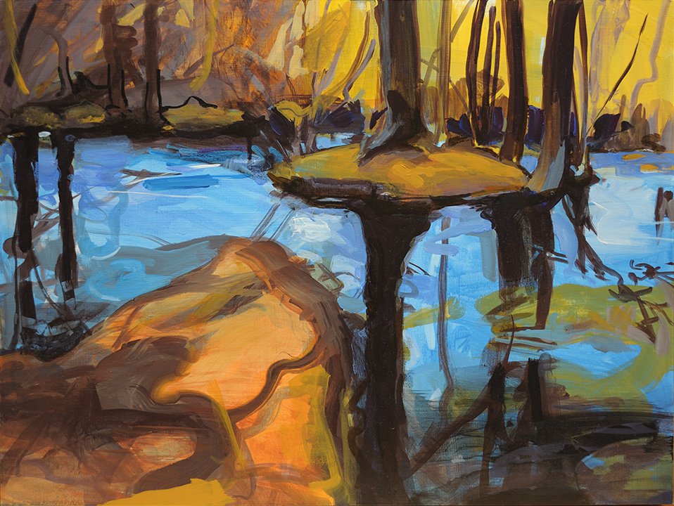 Swamp Island, 2021, Acrylic on canvas, 36 x 44 inches