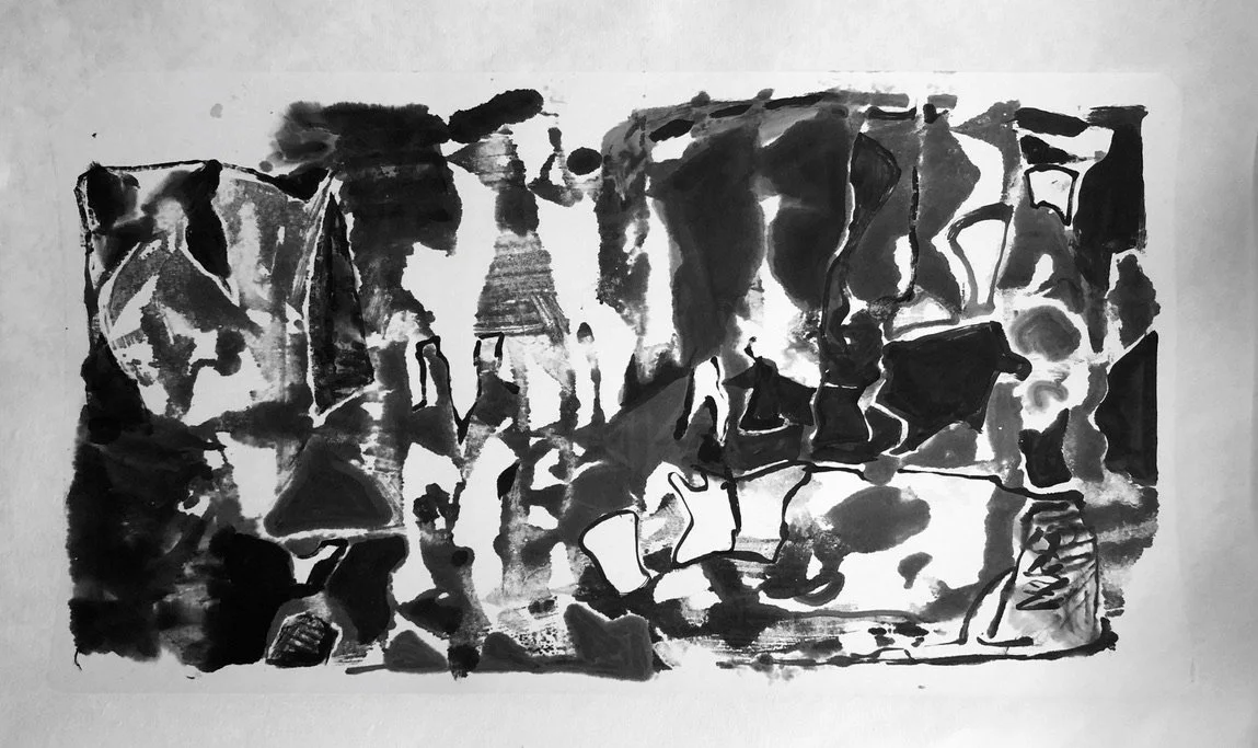 ME#9, 2020, Ink on paper, 14 × 23 inches