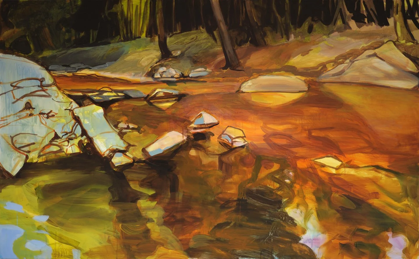 Scribble Rock, 2023, Acrylic on canvas, 38 x 60 inches