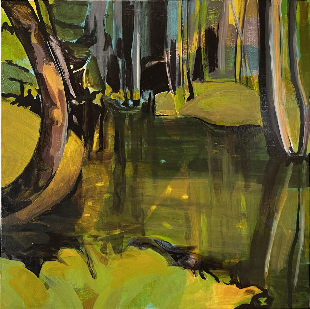 September stream, 2025, Acrylic on canvas, 24 x 24 inches