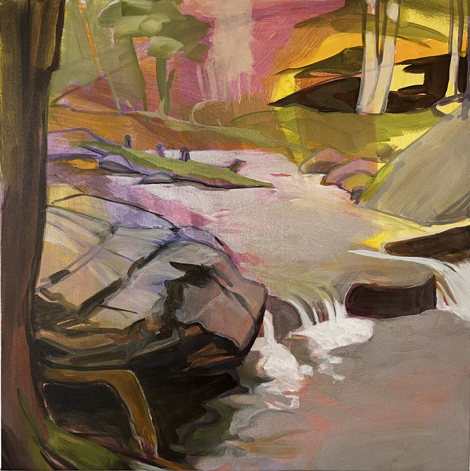 Ten mile meander, 2025, Acrylic on canvas 24 x 24 inches