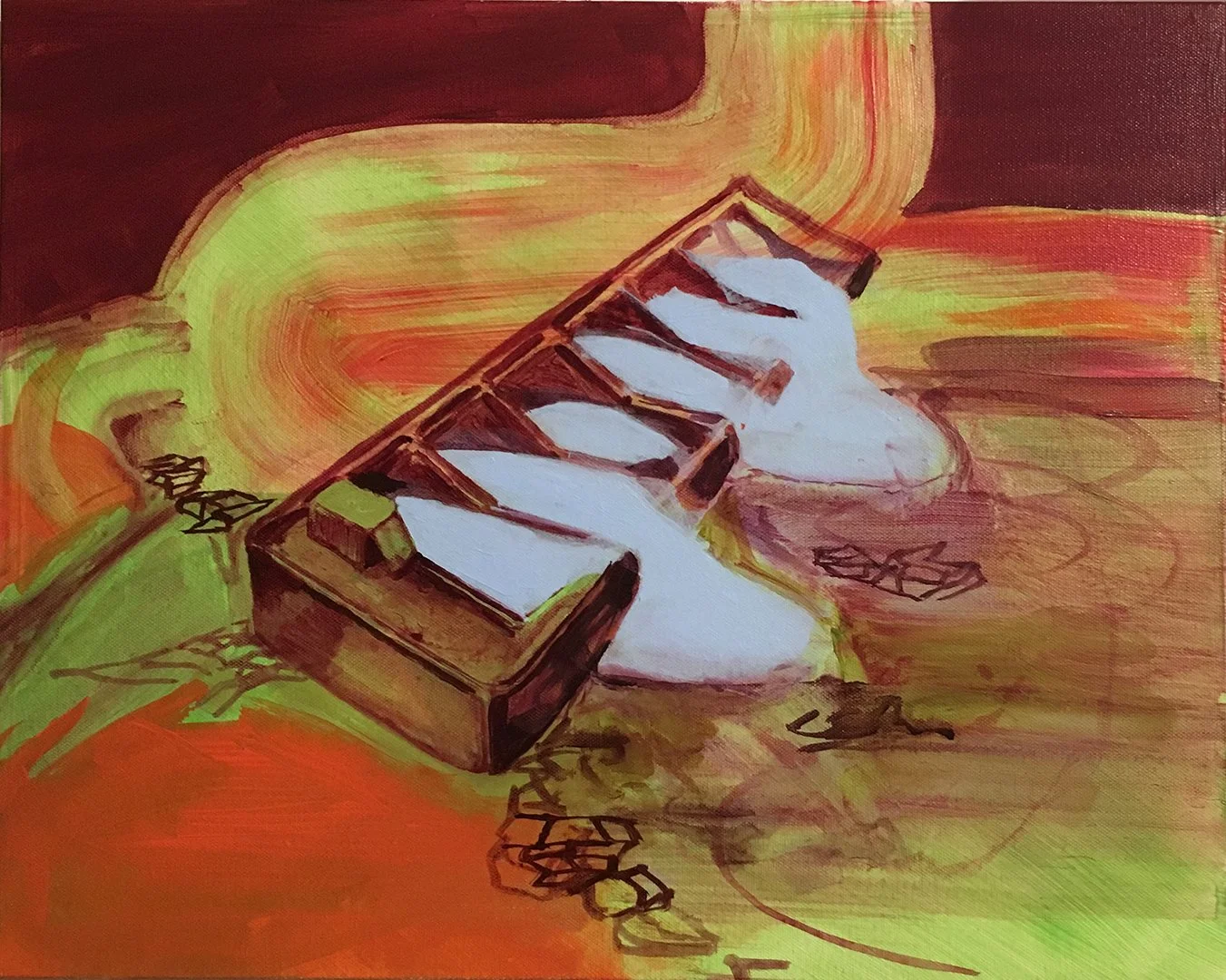 Salt Barge, 2019, Acrylic on canvas, 16 x 20 inches