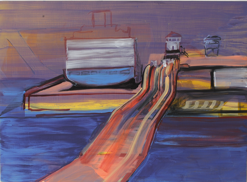 Dockyard, 2019, Acrylic on panel, 24 x 30 inches