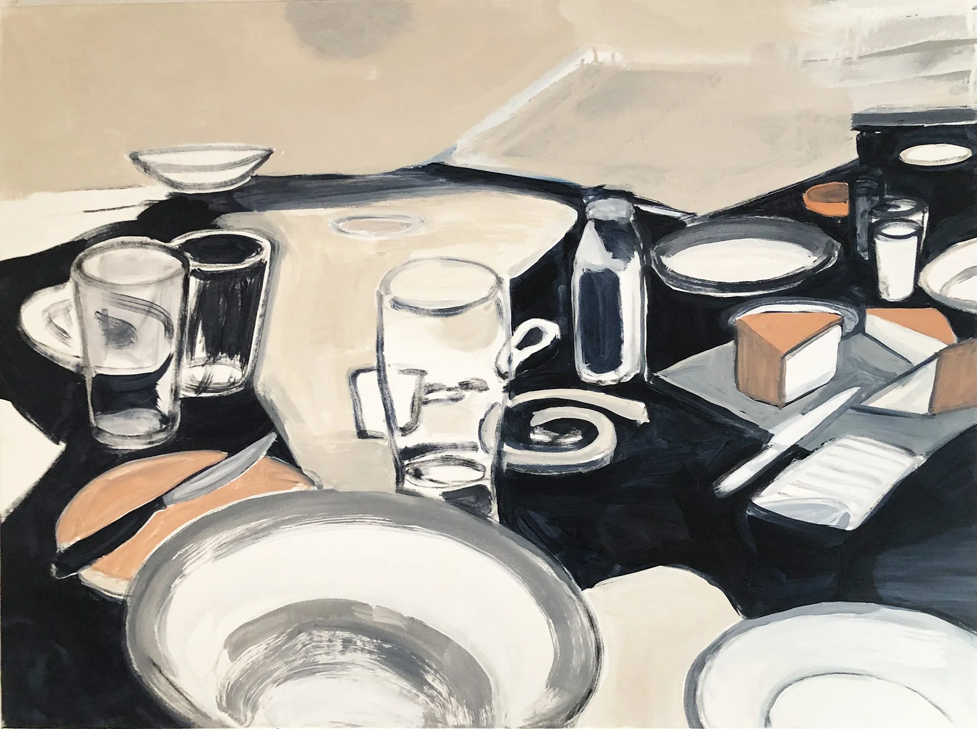 Dublin Table, 2020, Acrylic on canvas, 36 x 42 inches