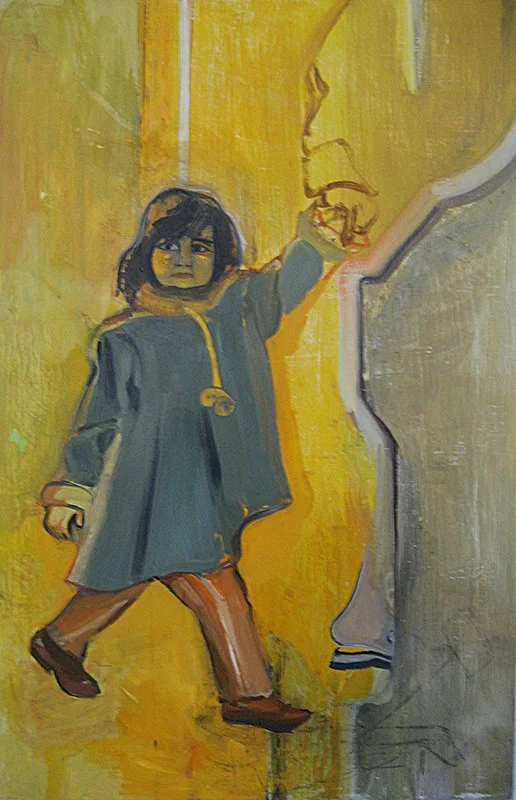 Girl in Market, 2007, Oil on panel, 20 x 14 inches