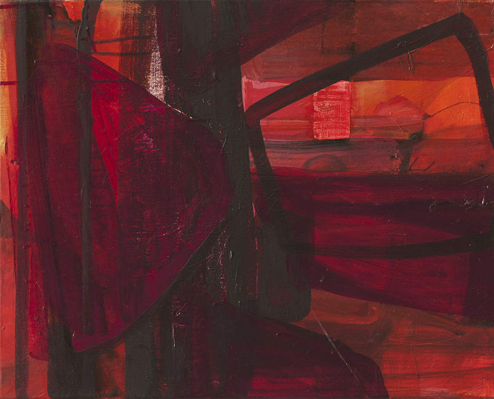 Red Underground, 2019, Acrylic on canvas, 16 x 20 inches