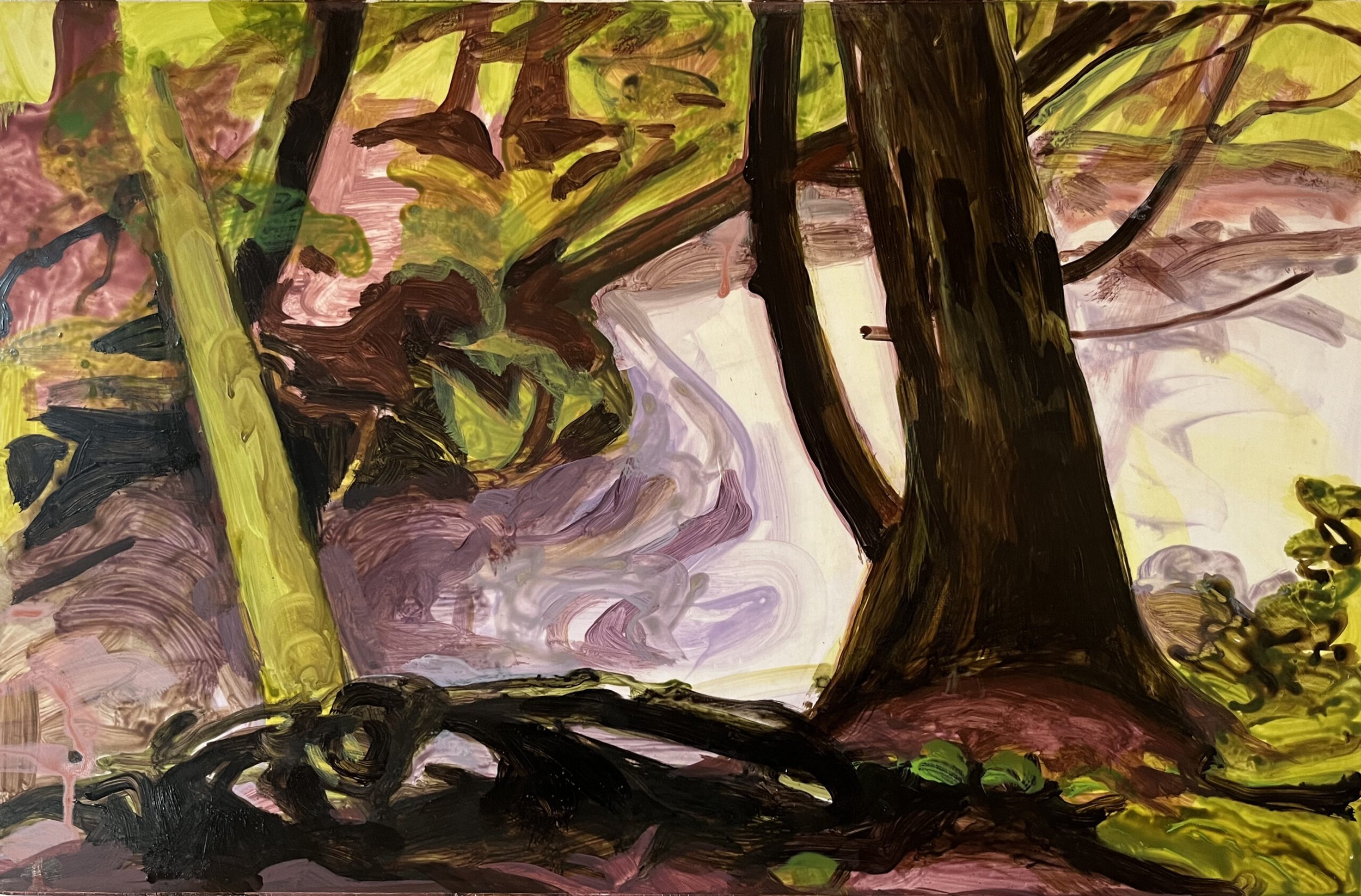 Hoffmann Gulch, 2023, Acrylic on panel, 12.5 × 19 inches