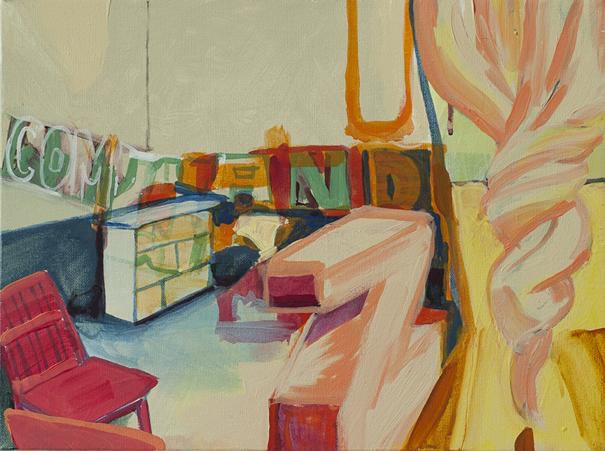 Classroom, 2019, Acrylic on canvas, 12 x 16 inches