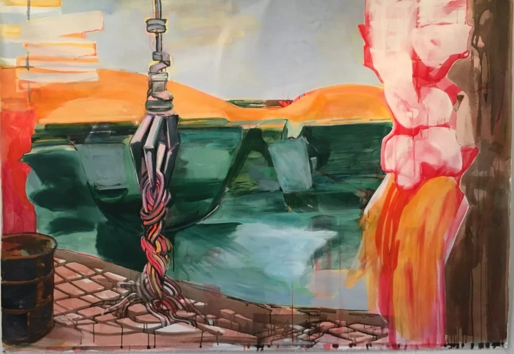 Dockside, 2017, Acrylic on canvas, 60 x 80 inches
