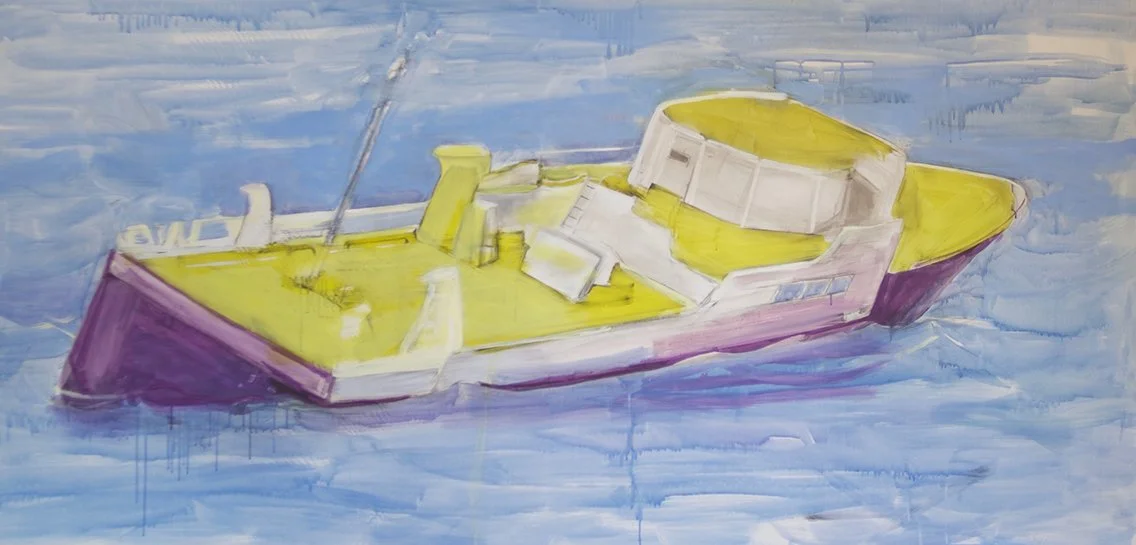 Oil Tanker, 2016, Acrylic on canvas, 38 x 80 inches
