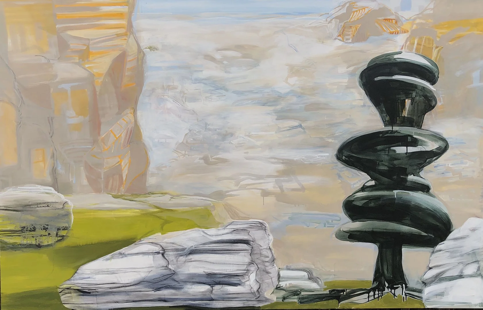 

Sublimated, 2020, Acrylic on canvas, 50 x 78 inches