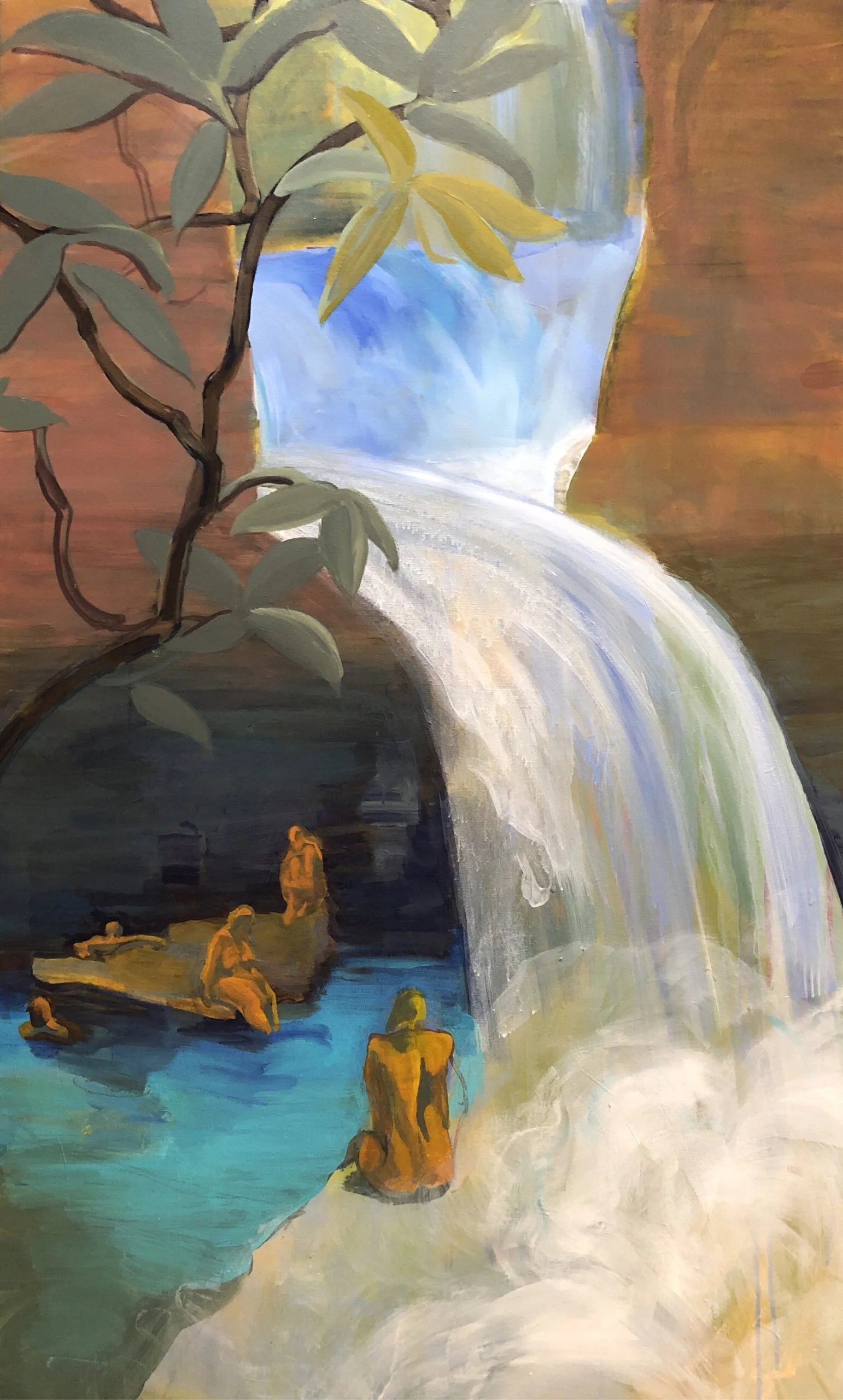 Bathers, 2022, Acrylic on canvas, 47 × 28 inches