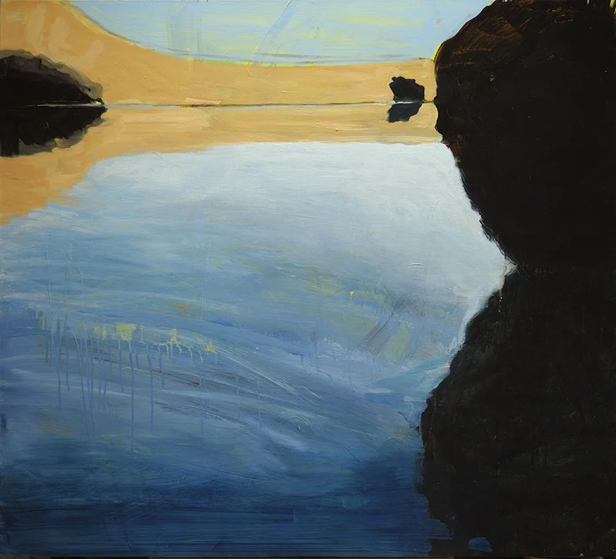 Rock Lake Shadow, 2023, Acrylic on panel 36 × 40 inches