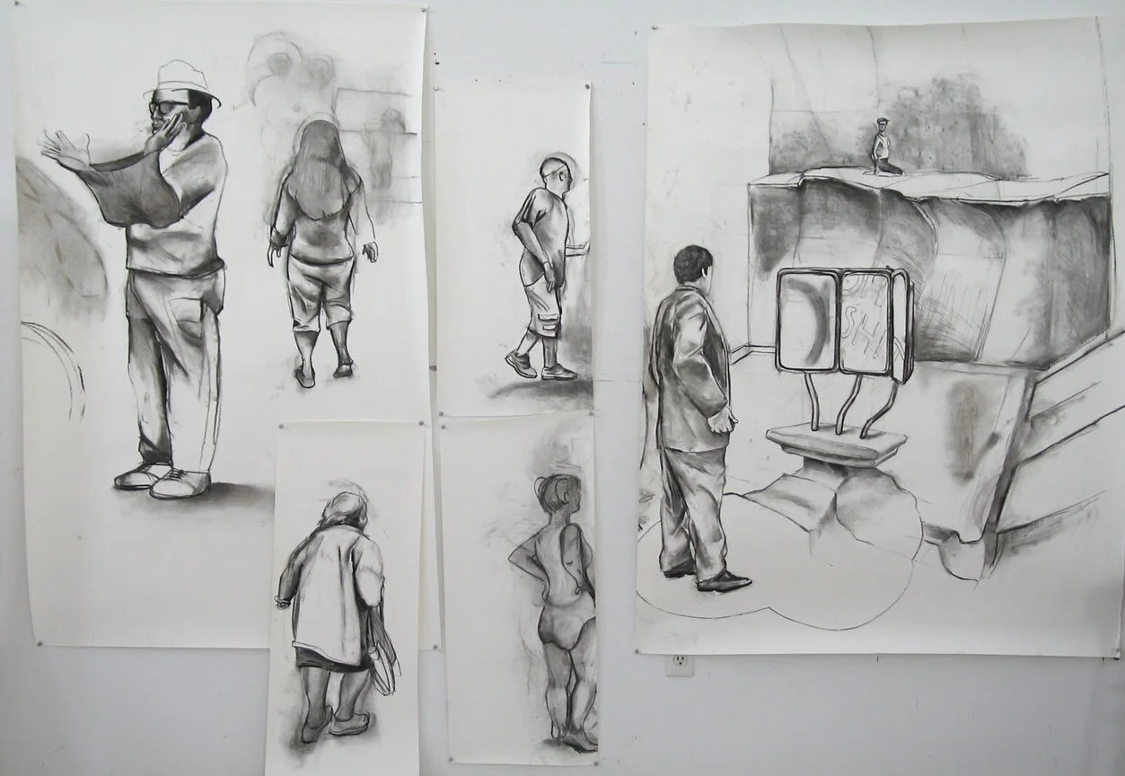 sketches, 2014, Charcoal on paper