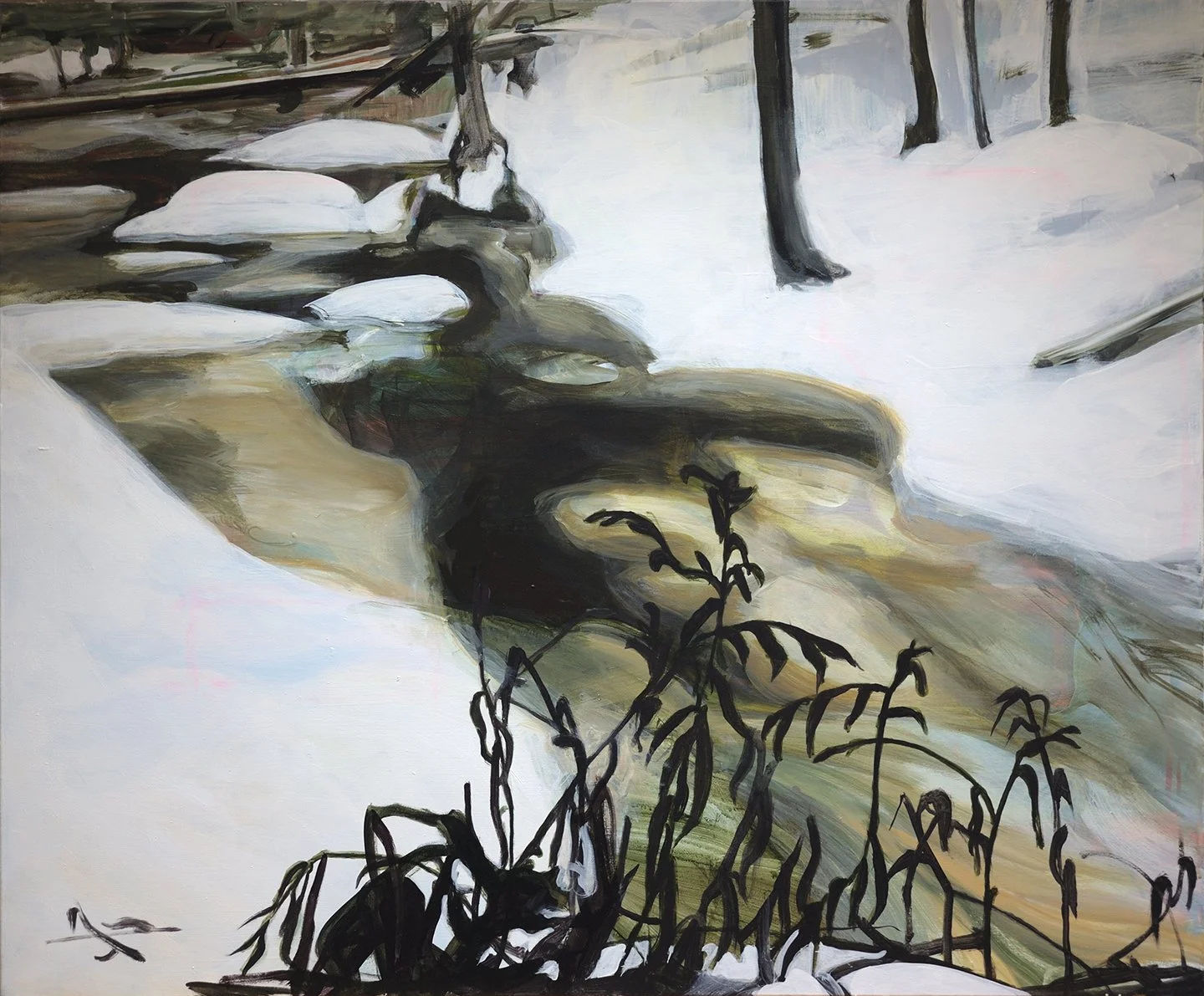 Frozen, 2023, Acrylic on canvas, 36 x 47 inches