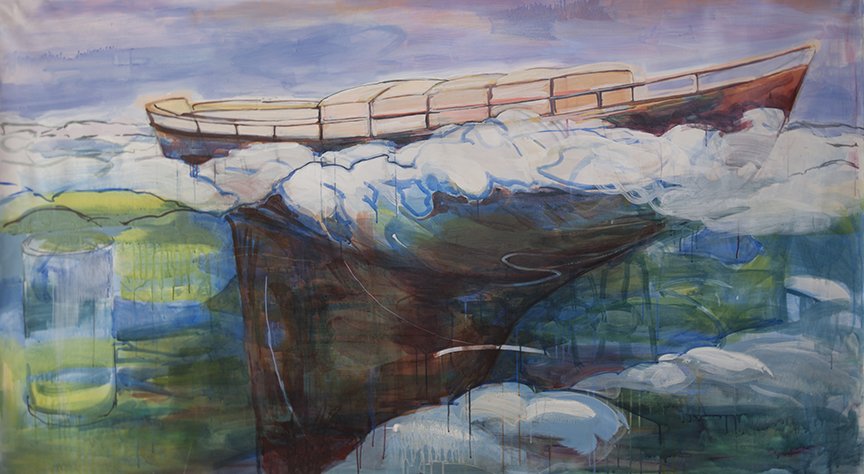Keel, 2016, Acrylic on canvas, 38 x 80 inches