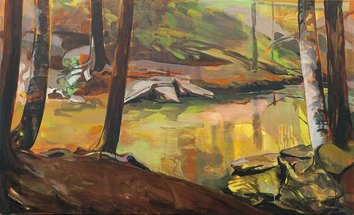 Masthope Glow, 2023, Acrylic on canvas, 38 x 60 inches