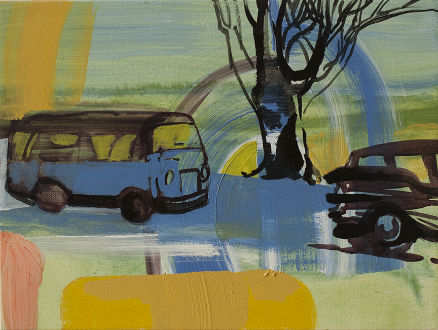 VW Bus, 2019, Acrylic on canvas, 12 x 16 inches