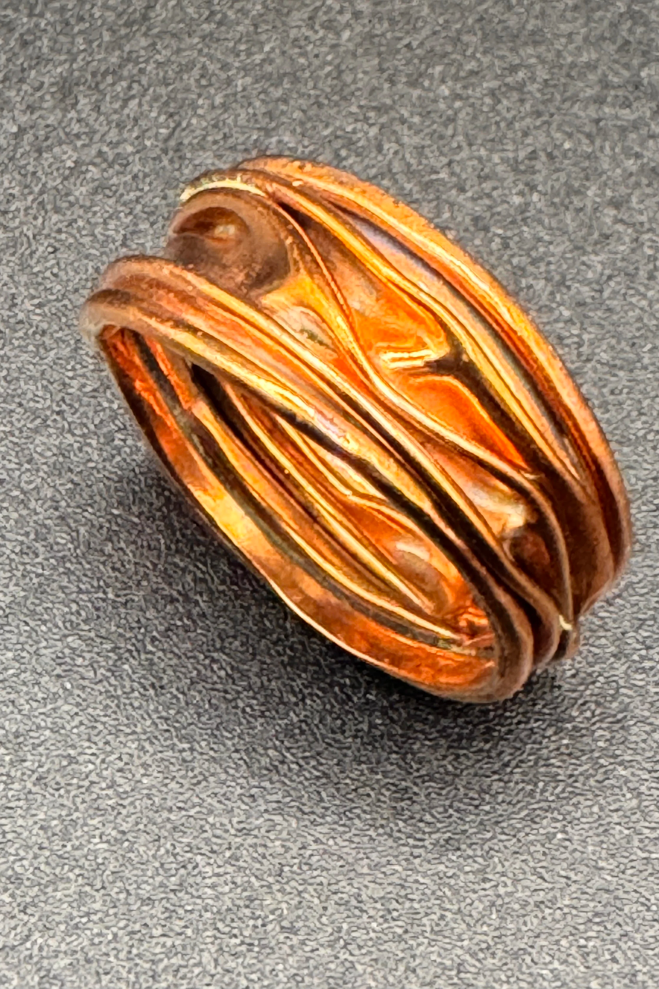 fold-formed copper ring #1 (size 8)