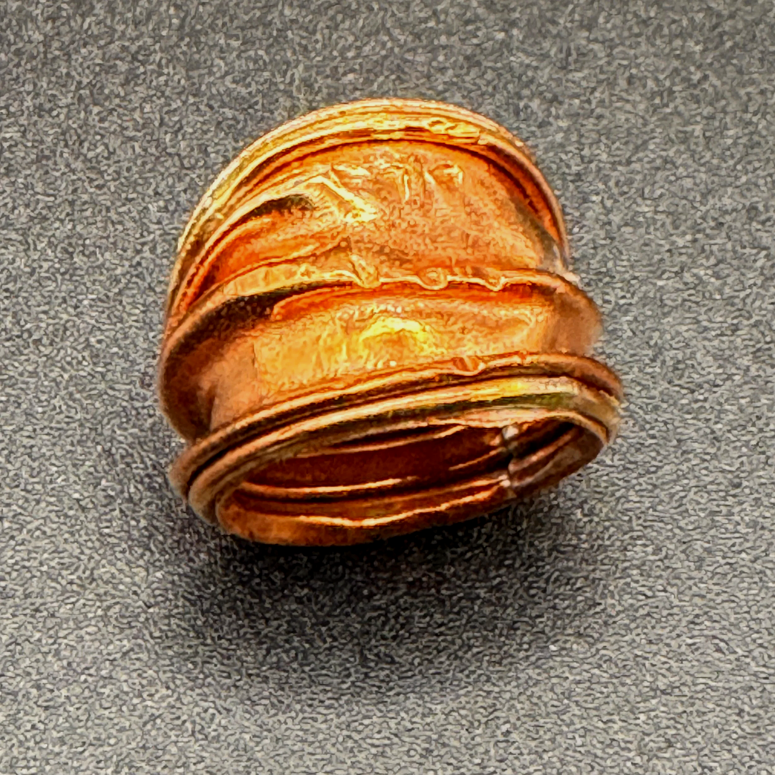 hand forged and fold-formed copper ring #2 (size 8)