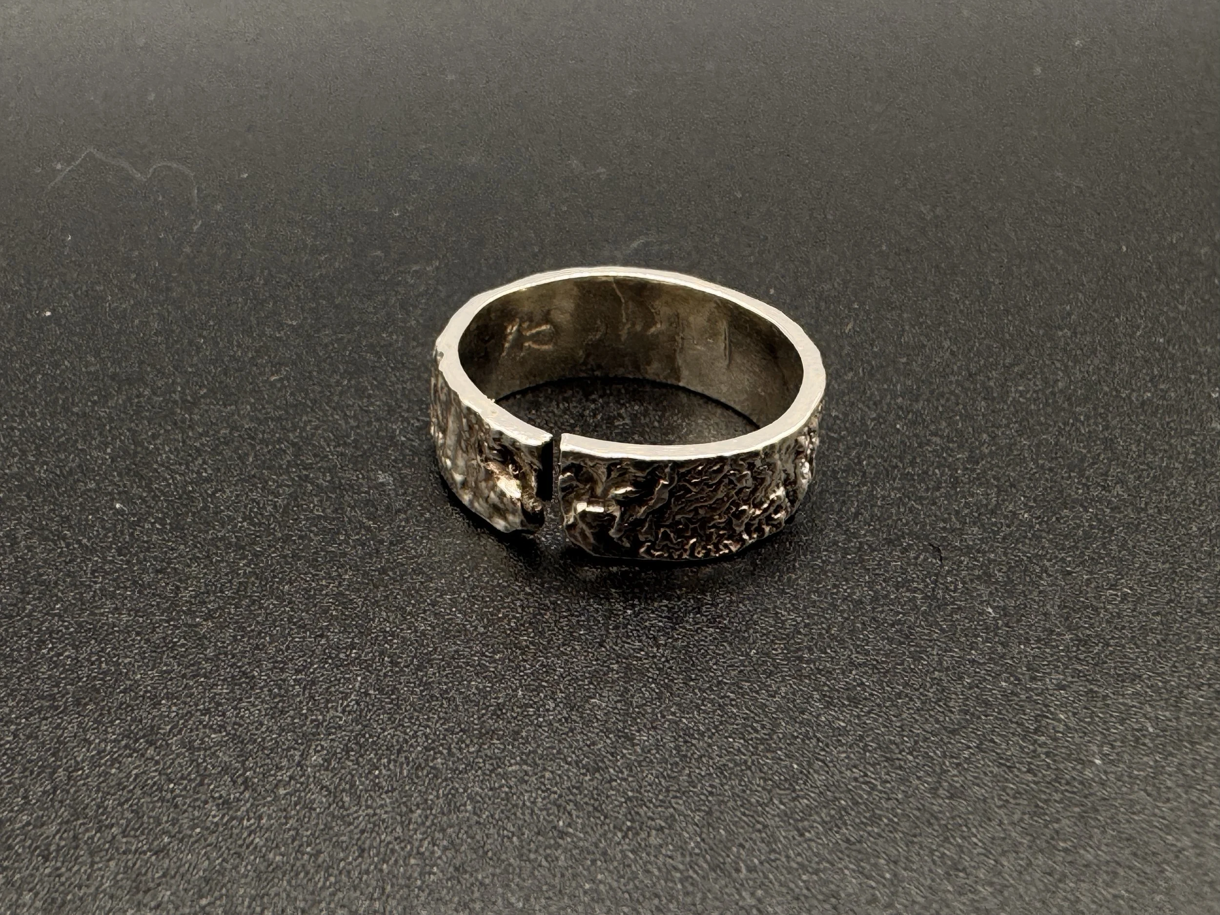 ring: reticulated sterling silver (size 7)