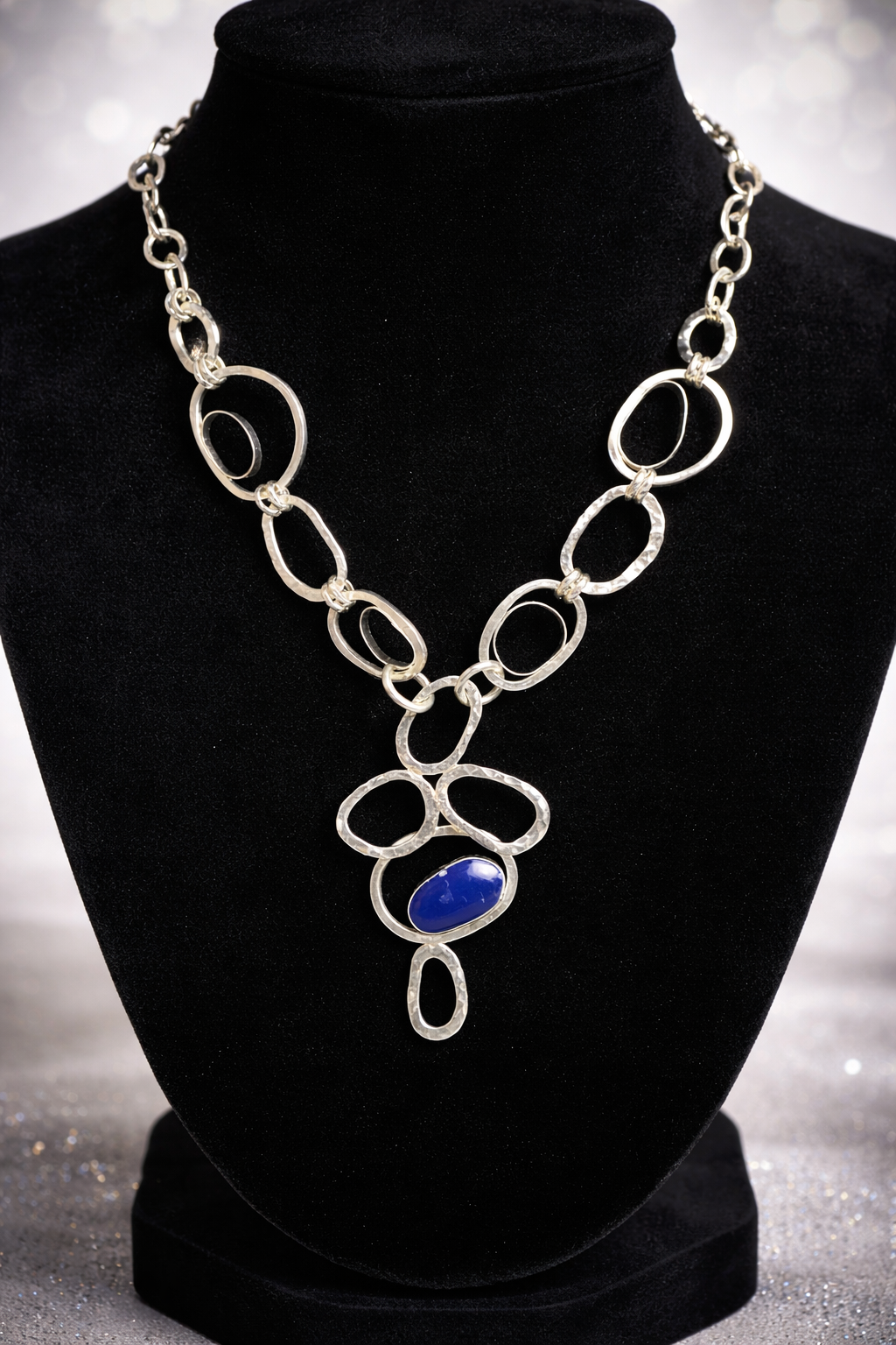 necklace: sterling silver with resin inlay