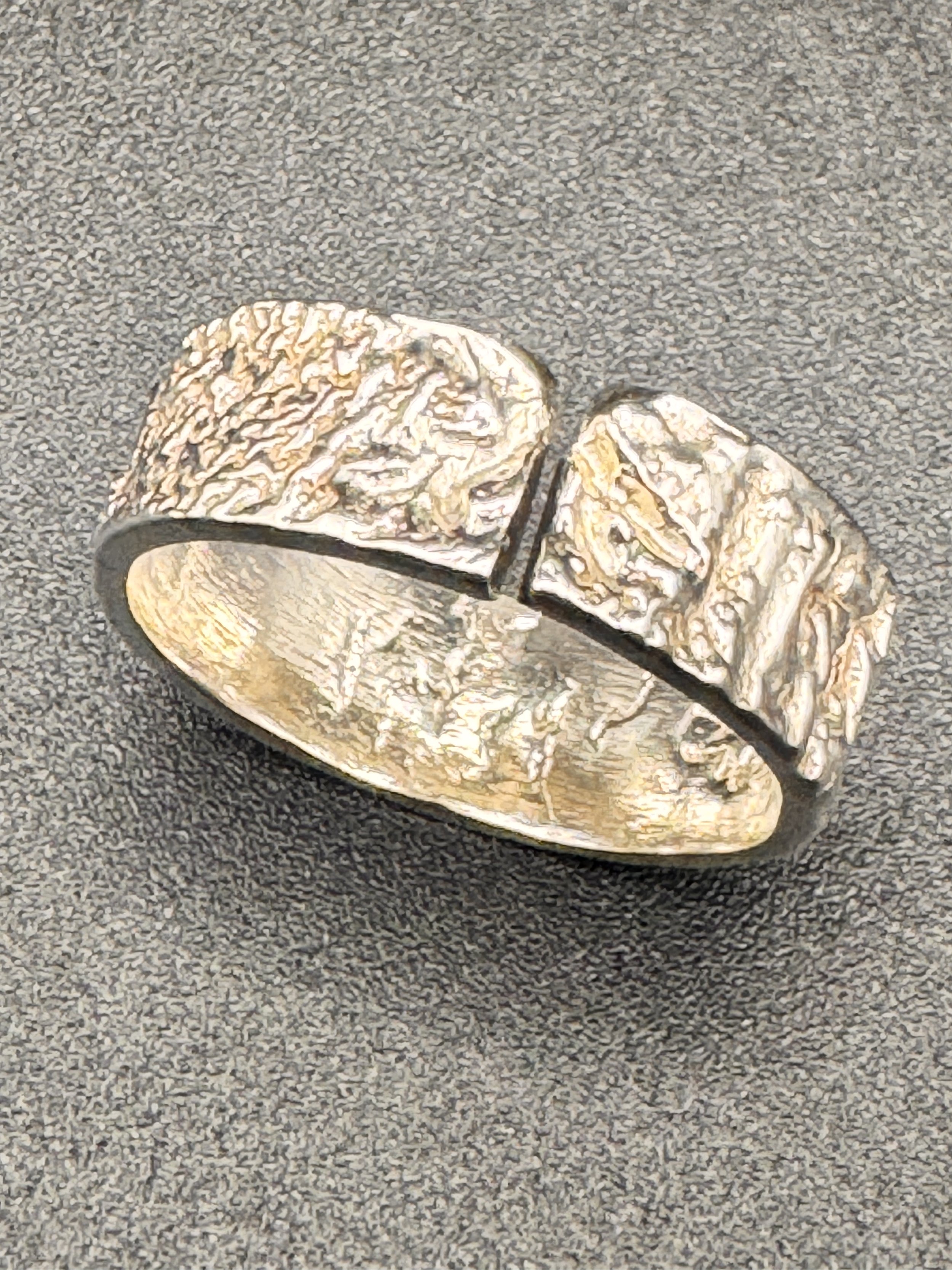 ring: reticulated sterling silver