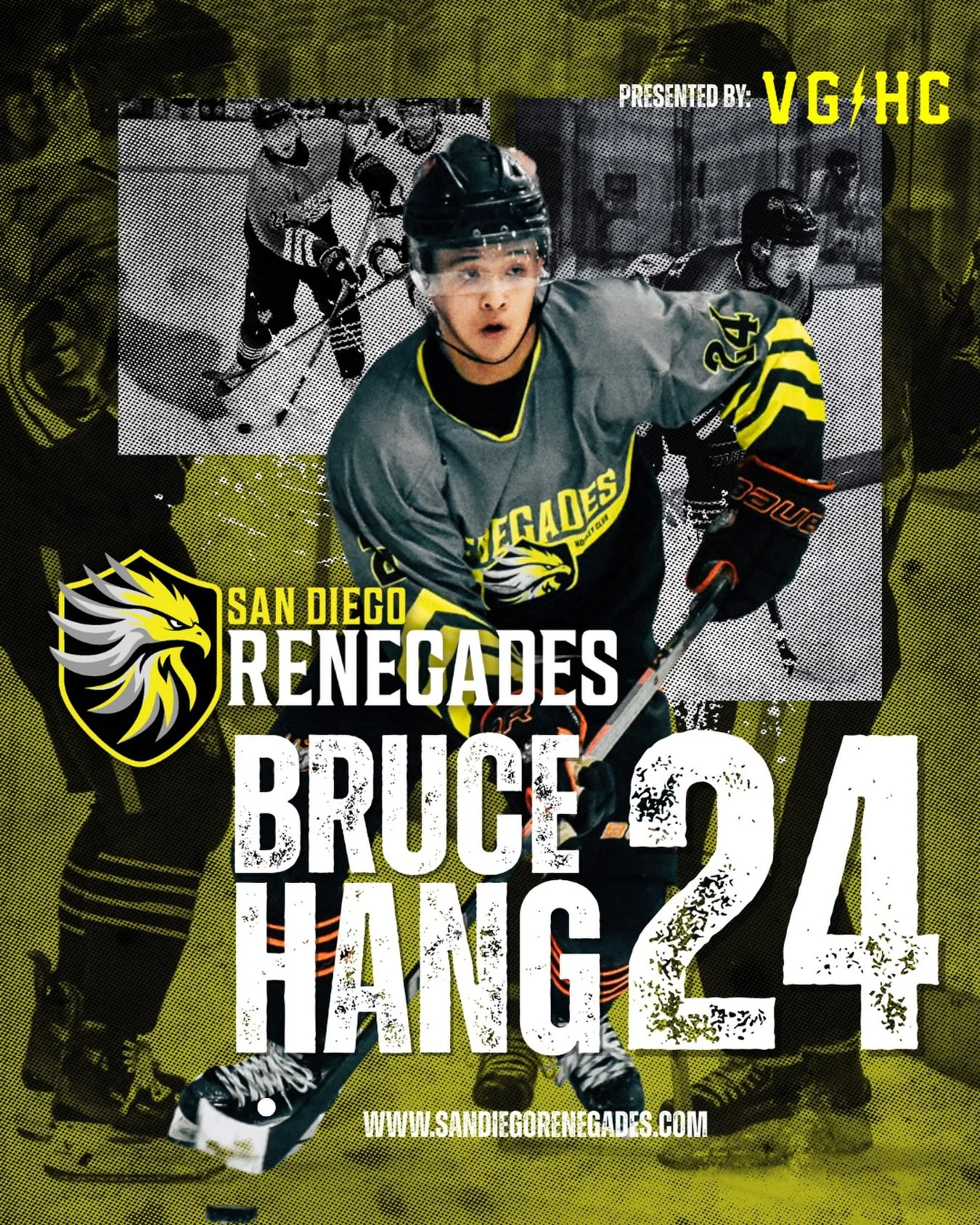 PLAYER SPOTLIGHT : THE YOUNG GUNS
Presented by @violentgentlemen

Meet Bruce Hang @catpods__ born and raised right here in San Diego, he cut his teeth on our home ice @sandiegoicearena . After tearing it up in San Diego hockey then off with the @el_p