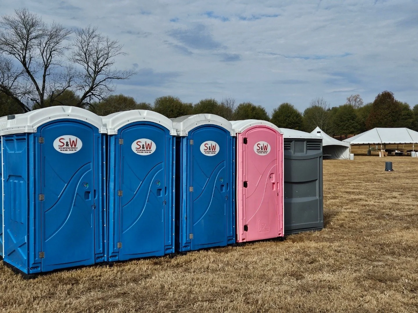 S&W Septic and Portable Services offers a variety of portable toilet rentals in Rome, GA, including standard, luxury, and ADA-compliant units for events and construction sites.