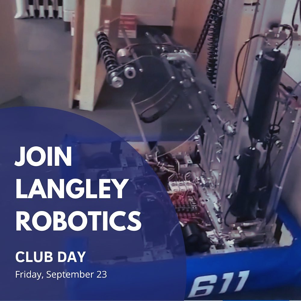 Club Day is Friday Sept 23! We hope to see you at our booth to drive around our robots!