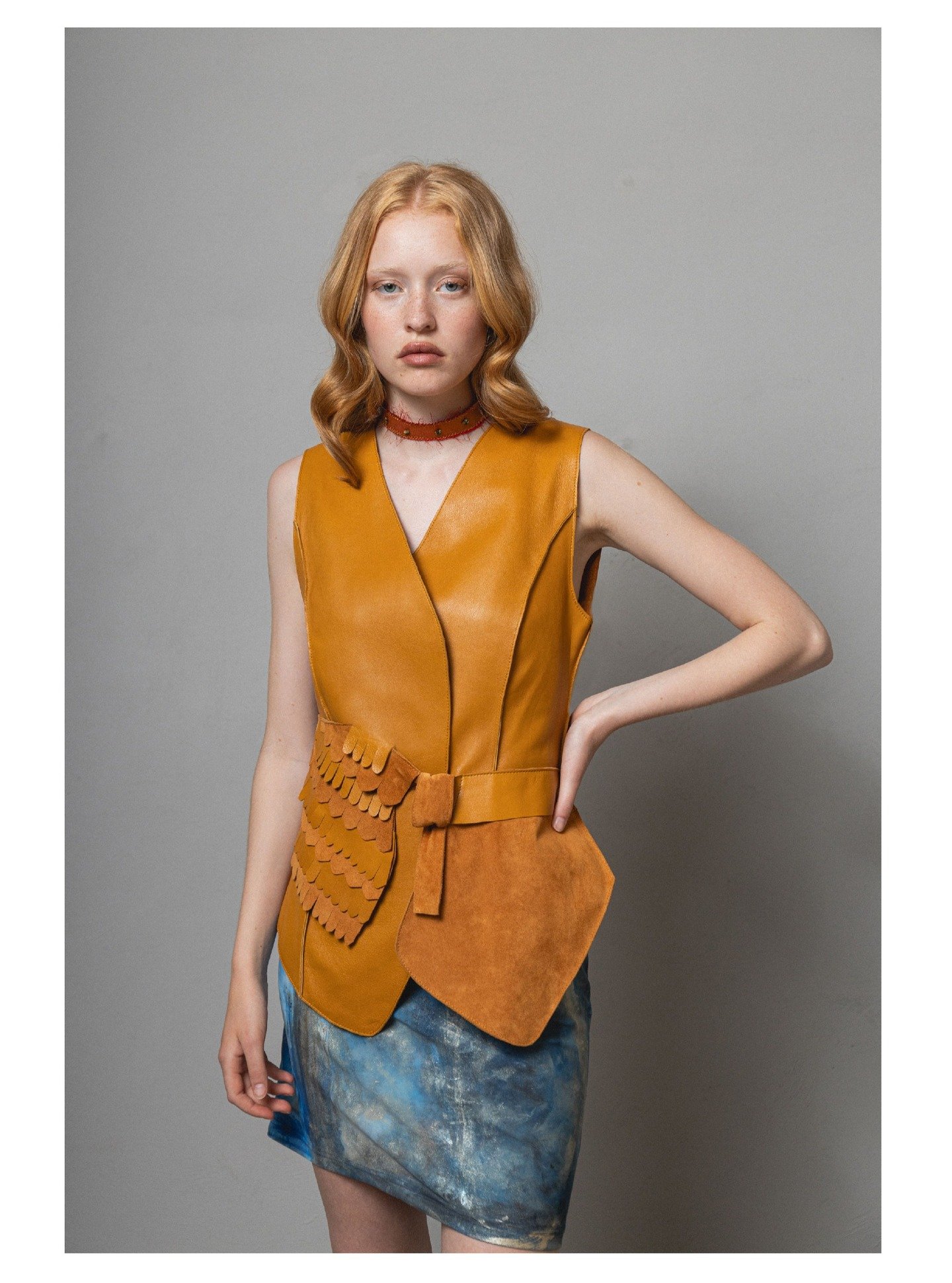 &ldquo;TERRA MODUS&rdquo; -Made to order

Sculpted sleeveless leather vest with layered detailing contrasted with hand-painted strapless lycra dress.

Build to last beyond the seasons .

Photography @bubblyblably
Make up / hair @ksakkas
Model @esterb