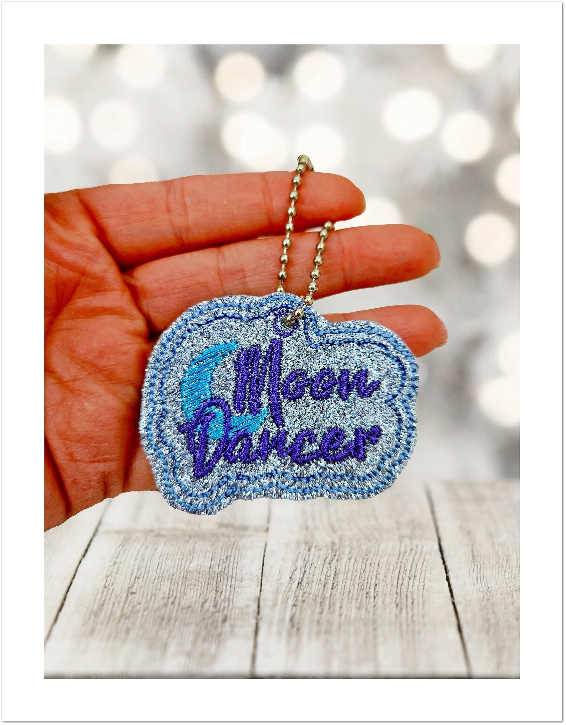 Moon Dancer key fob digital ITH embroidery design