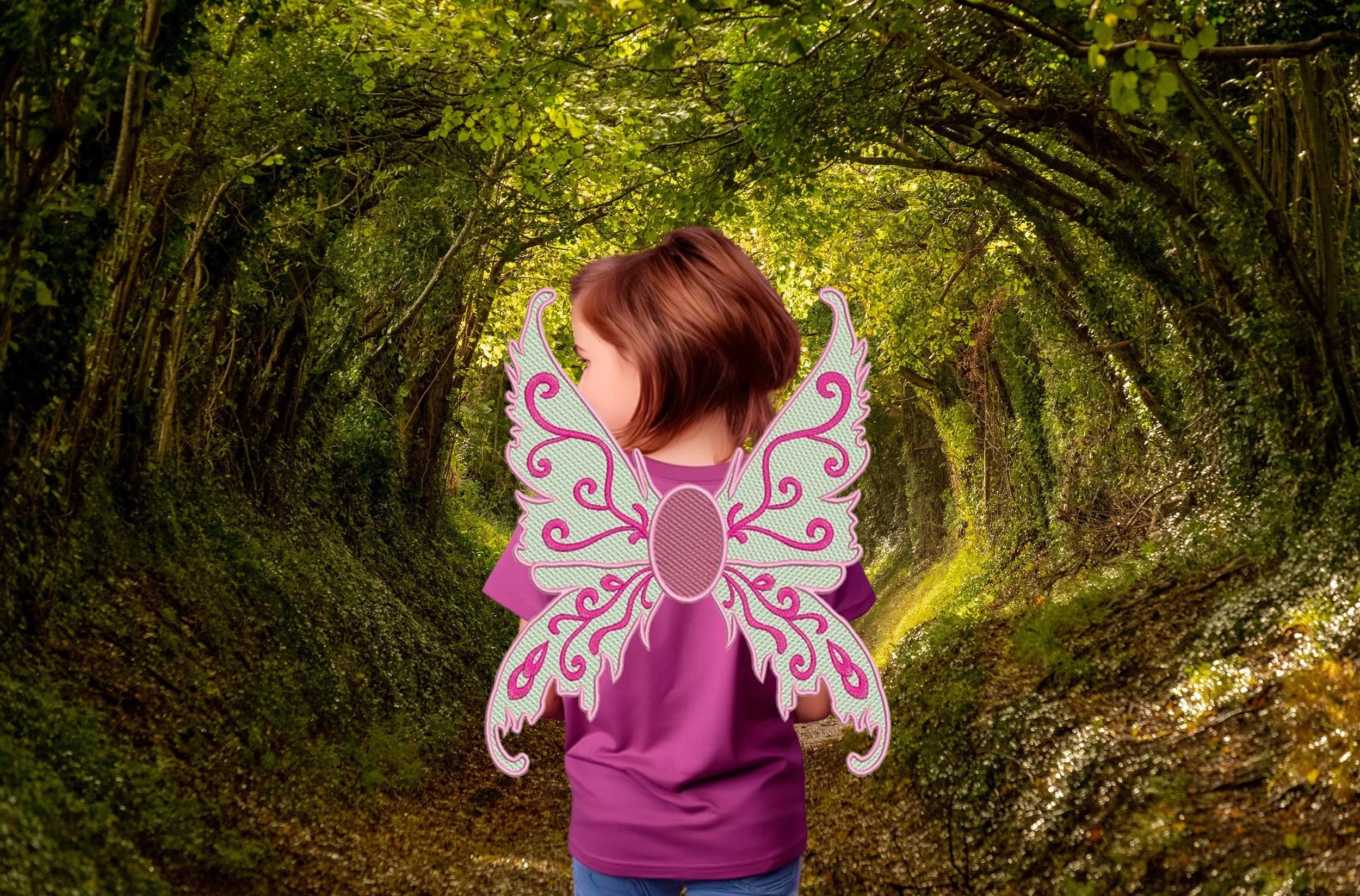 Dress up Fairy Wings digital ITH embroidery design