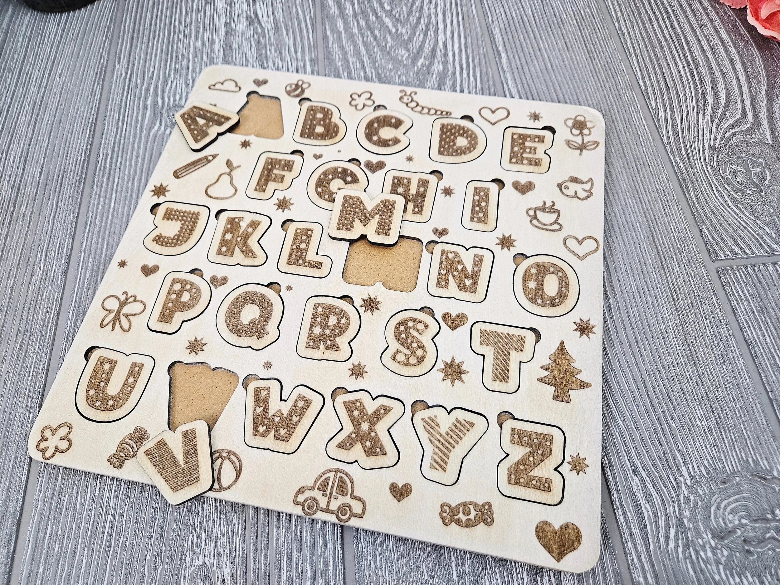 Alphabet wooden Montessori puzzle