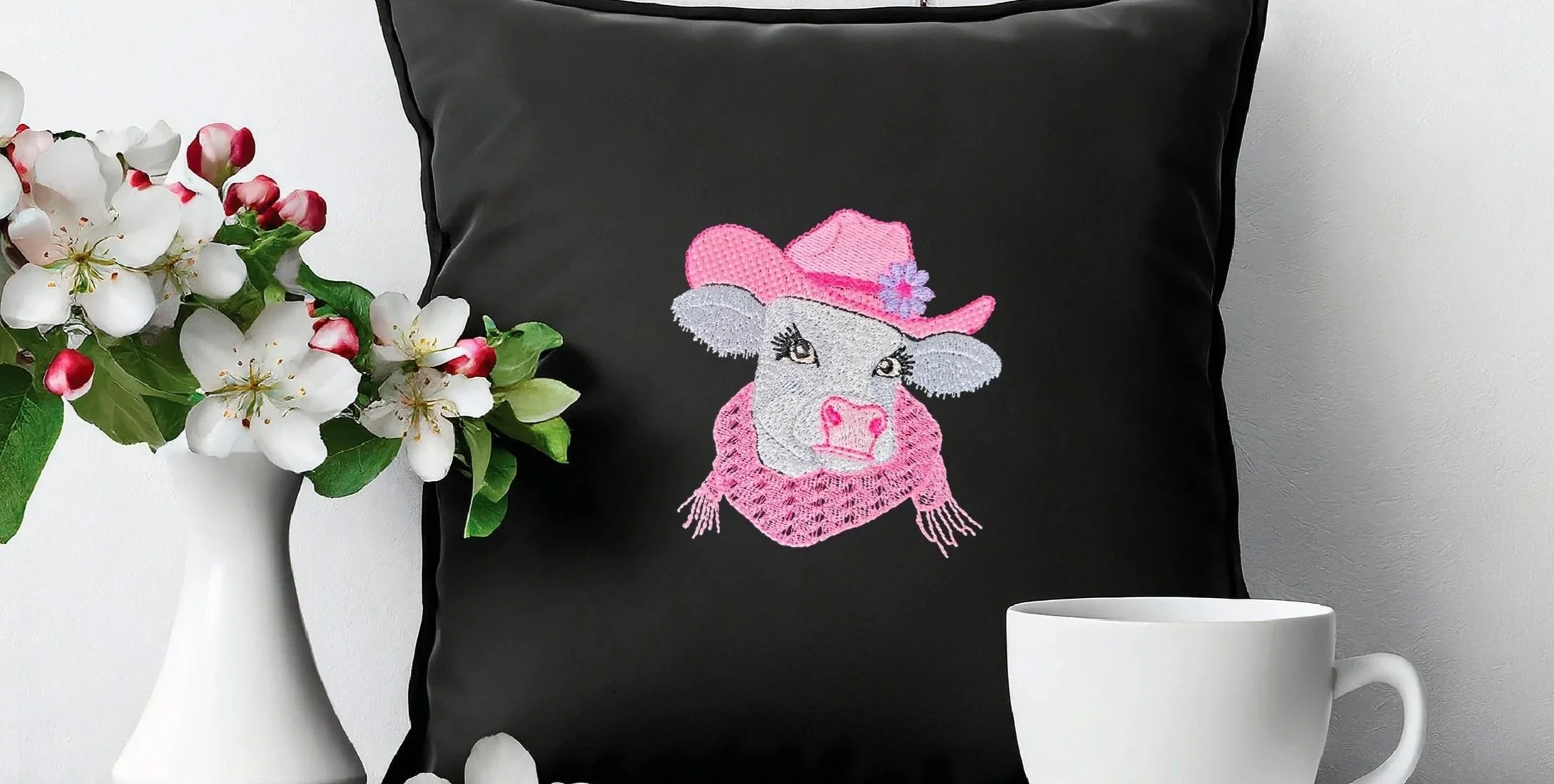 Cow Girl digital embroidery design