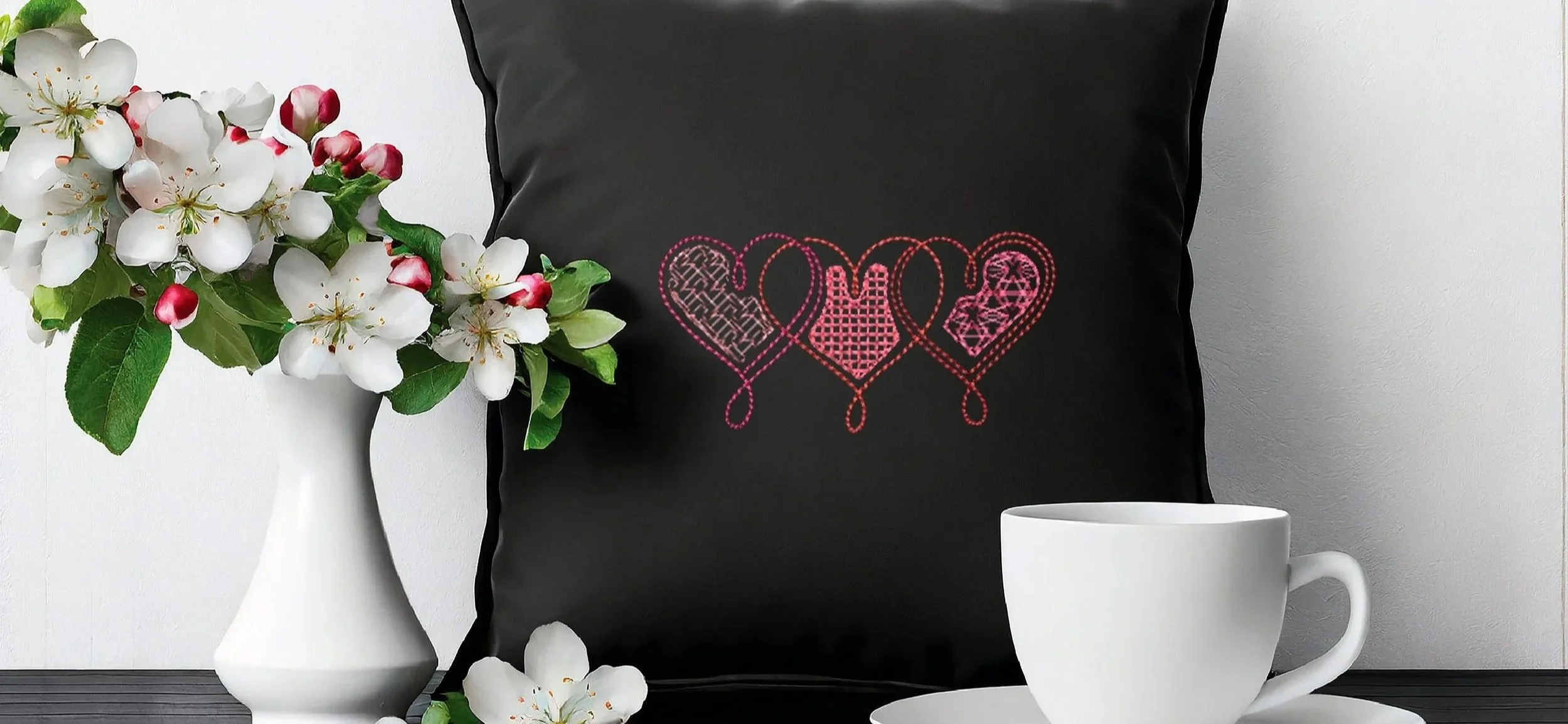 Hearts Connected digital embroidery design