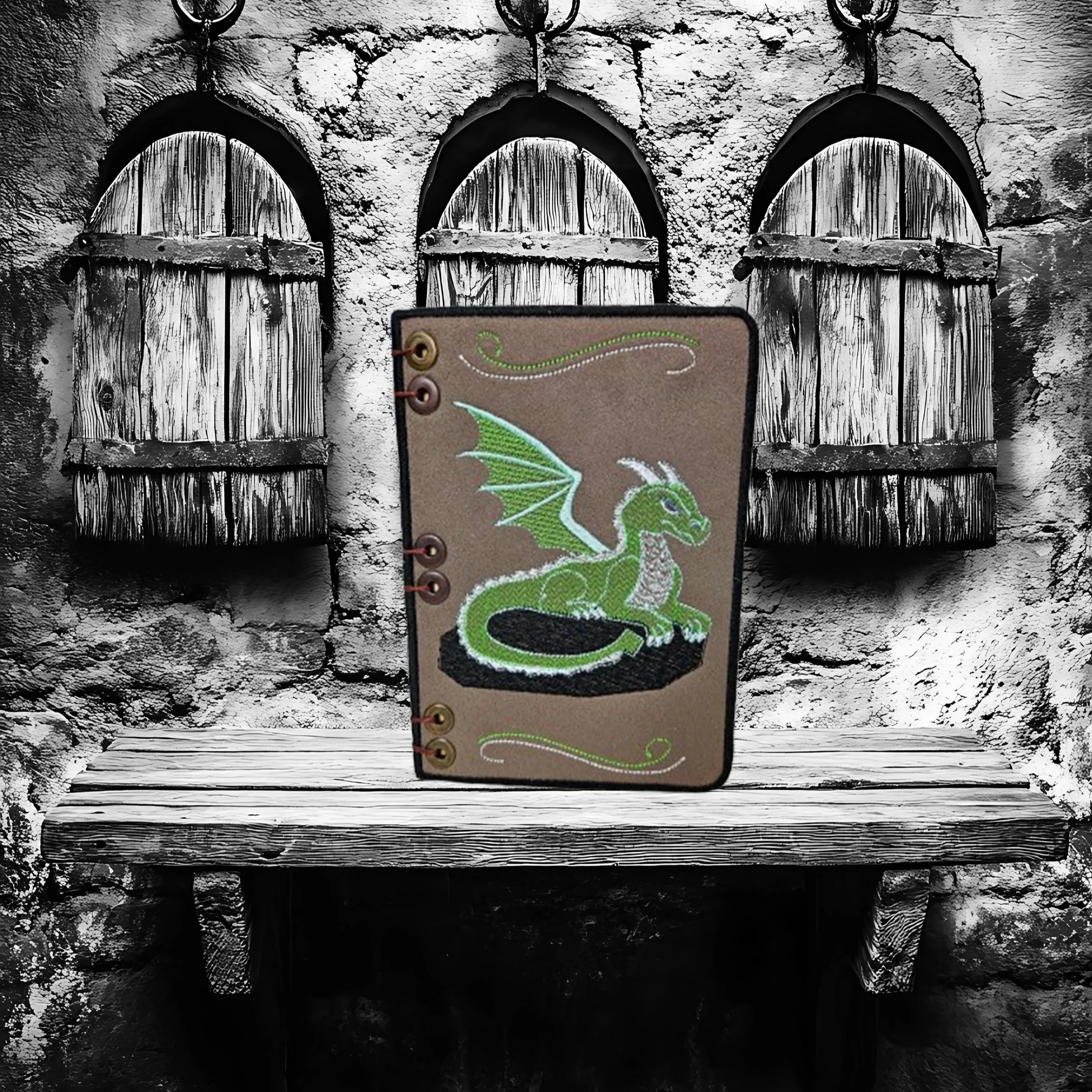 Dragon journal or sketch book covers digital ITH embroidery design