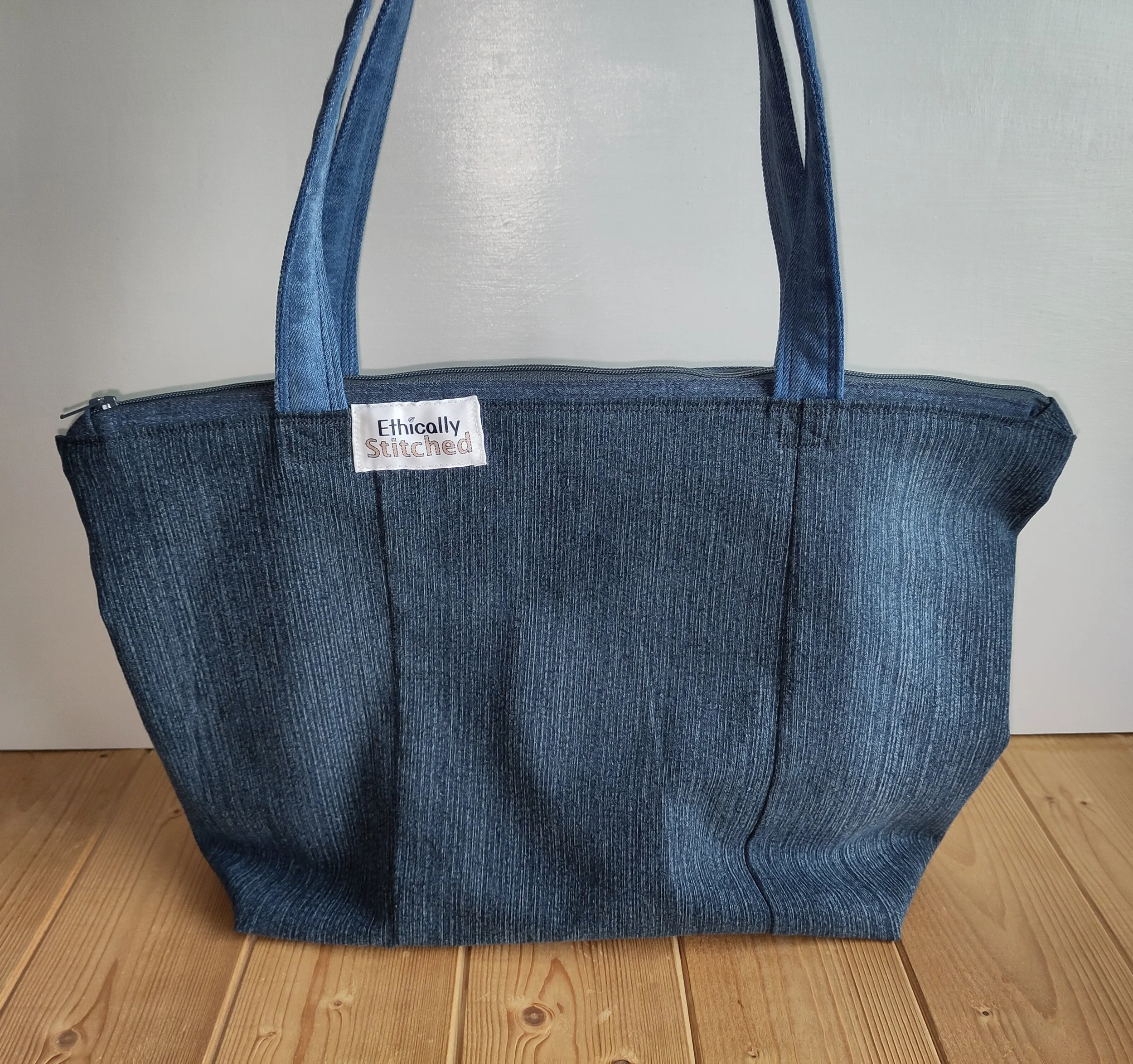 Upcycled Denim Handmade Tote Bag small