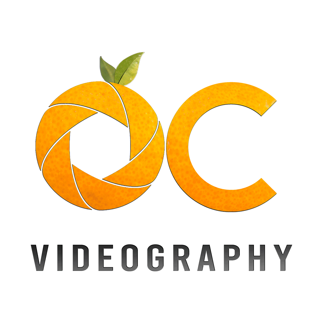 Multiple instances of logo designs and branding created by OC Videography.
