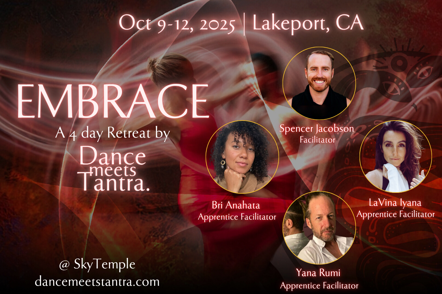 EMBRACE: October 9-12 in Northern California