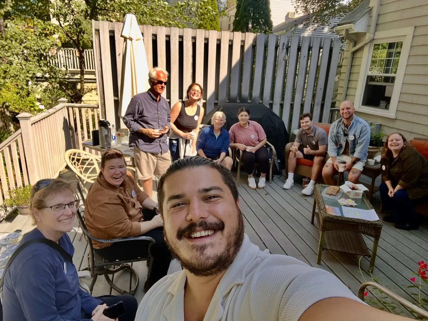 #tbt to our first canvass training and doorknocking day a few weeks ago! Such a big thank you to everyone that came out to hit the doors with us! We had homemade chai and @newbreadsong_bakery treats to get fueled up and then hit the ground running. R
