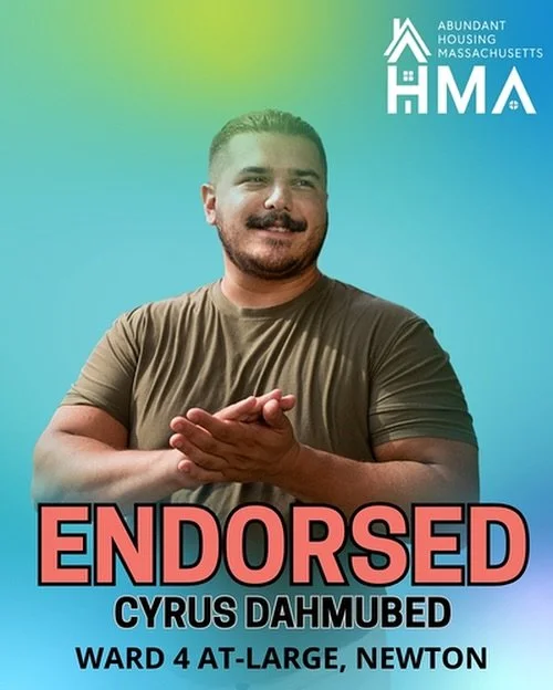 🏡ABUNDANCE 🏘️

I&rsquo;m super grateful to have received @abundanthousingma&rsquo;s endorsement in my campaign to be one of the two At-Large Councilors from Ward 4. The regional context in which Newton must navigate our regional and national housin
