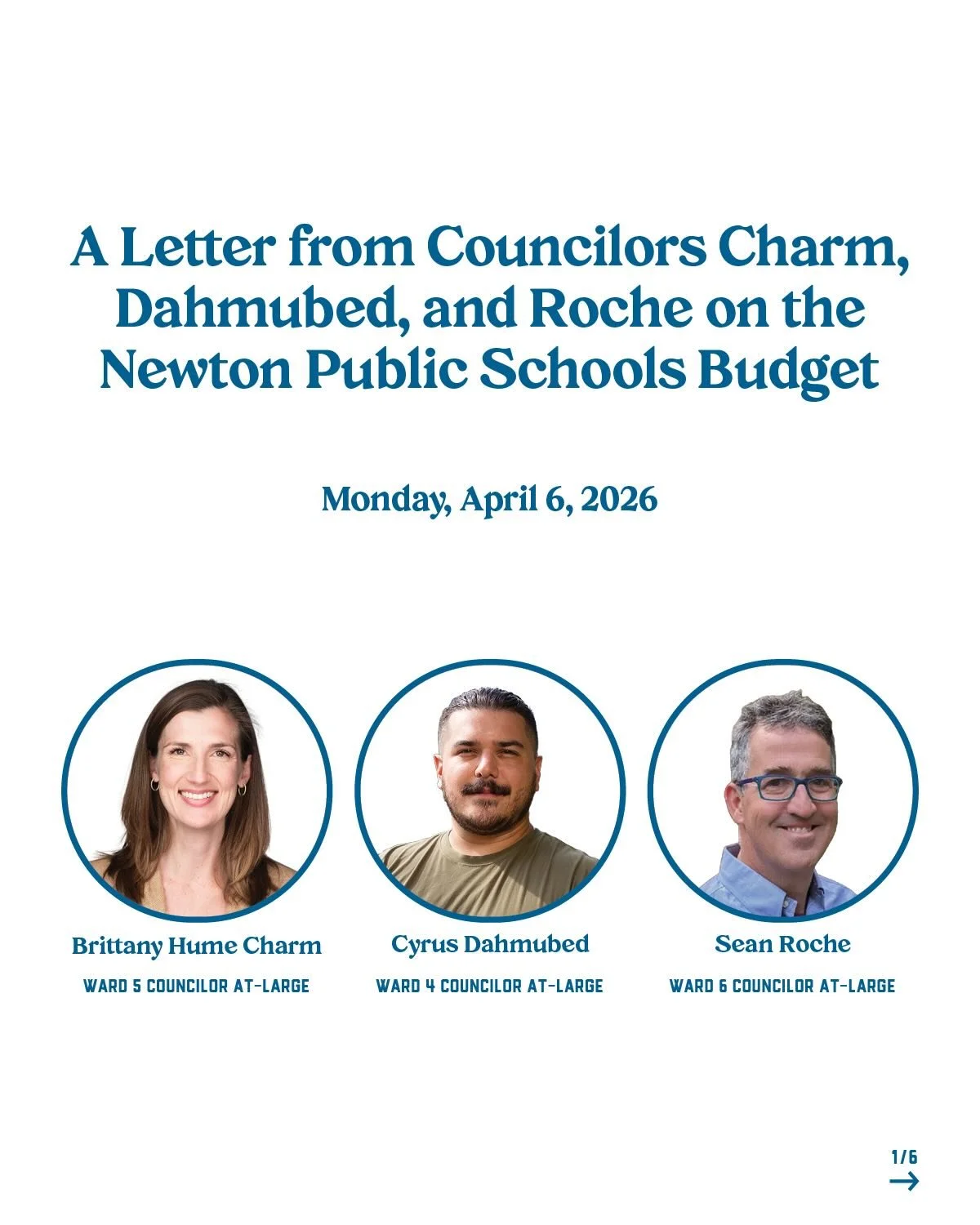 📚 BUDGETING FOR OUR VALUES 📚 

Yesterday, I submitted a letter with Councilor Charm and Councilor Roche reflecting the concerns we have heard from, and share with, many members of our community about the cuts to the Newton Public Schools budget. W