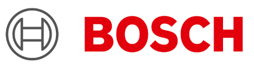 Bosch Logo mit schwarzem Schriftzug auf weißem Hintergrund