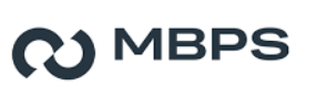 MBPS Logo, schwarzes Text mit schwarzem Symbol auf weißem Hintergrund